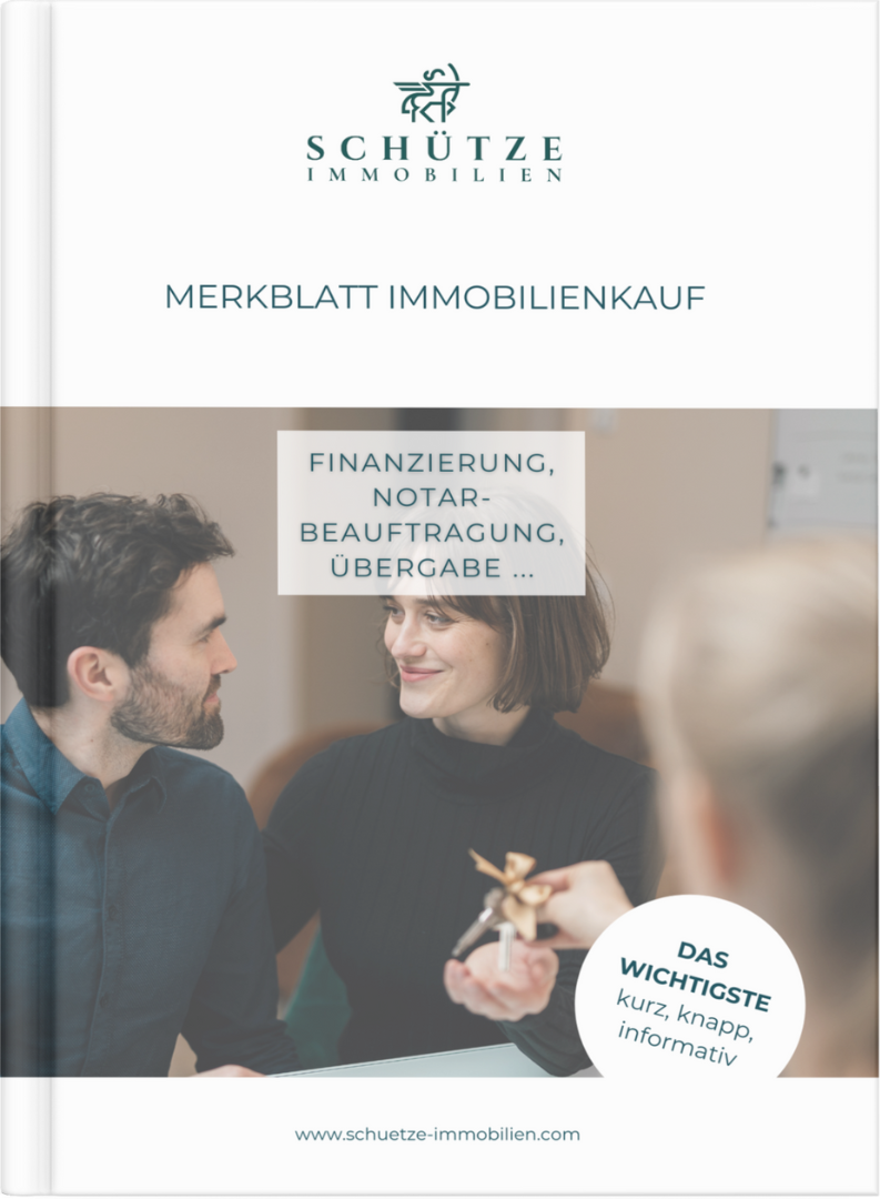 Ein Buch von Schütze Immobilie auf dem Buch steht: Merkblatt Immobilienkauf: Finanzierung, Notarbeauftragung, Übergabe …