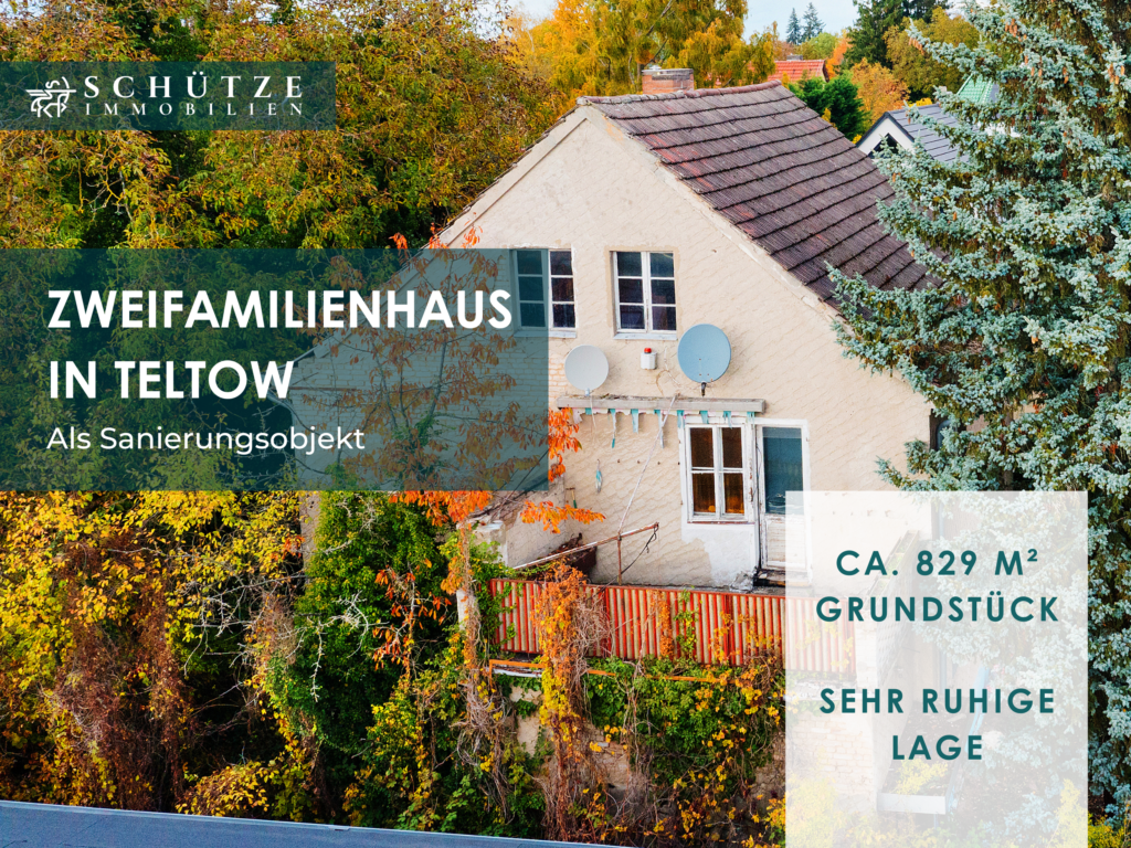 Zweifamilienhaus als Sanierungsobjekt, auch als Einfamilienhaus nutzbar